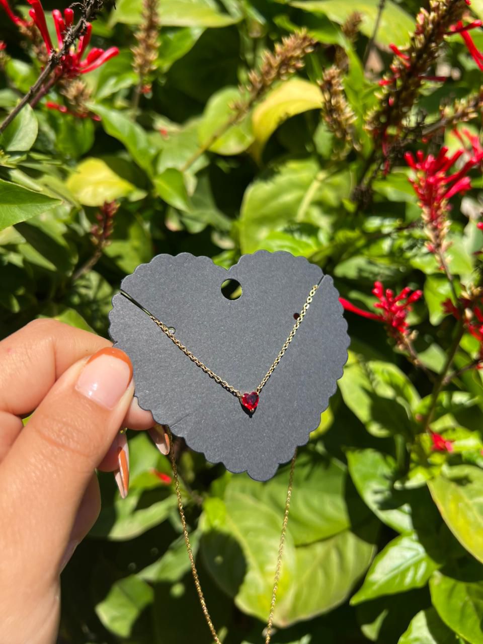Collar corazón rojo
