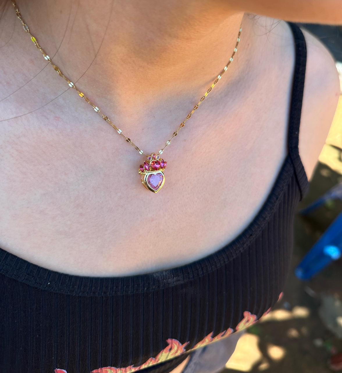 Collar princesa rosa