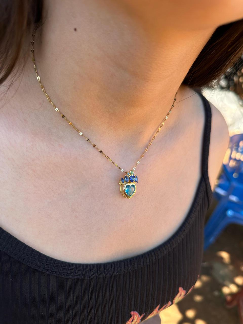 Collar princesa azul